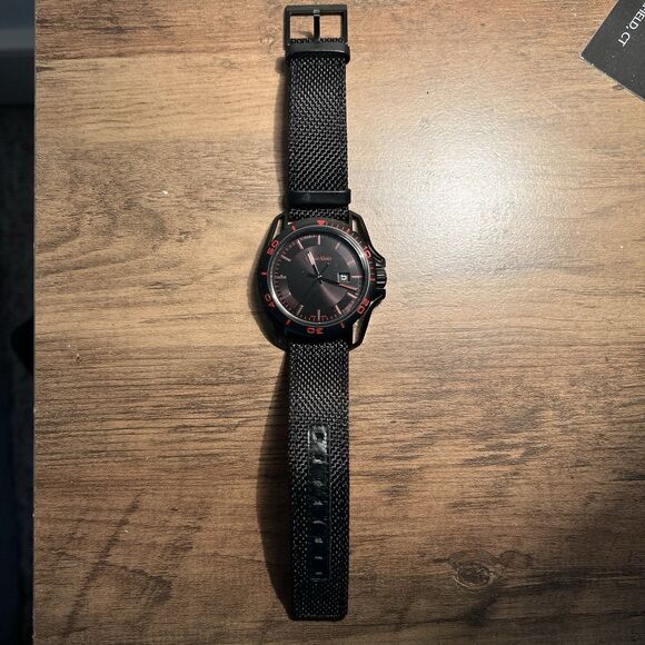 Mens Wristwatch CK CALVIN KLEIN EARTH K5Y31ZB1 Leather Fabric Black SWISS MADE main image 5